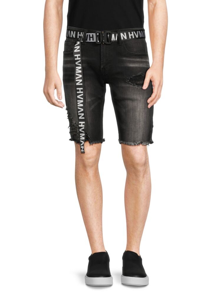 

Джинсовые шорты Mero Slim Fit с поясом Hvman, цвет Shale