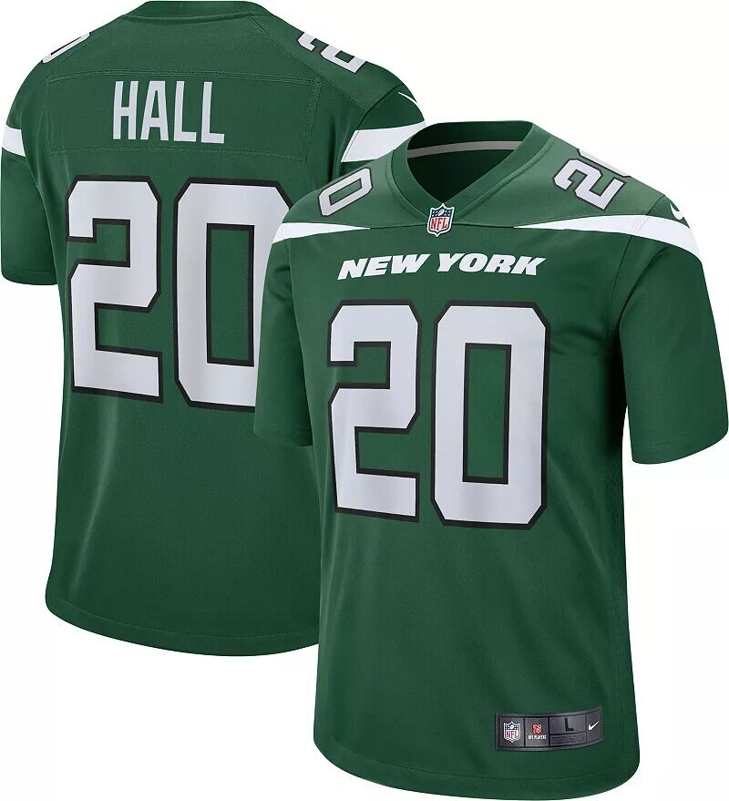 

Мужское джерси зеленого цвета Nike New York Jets Breece Hall #20