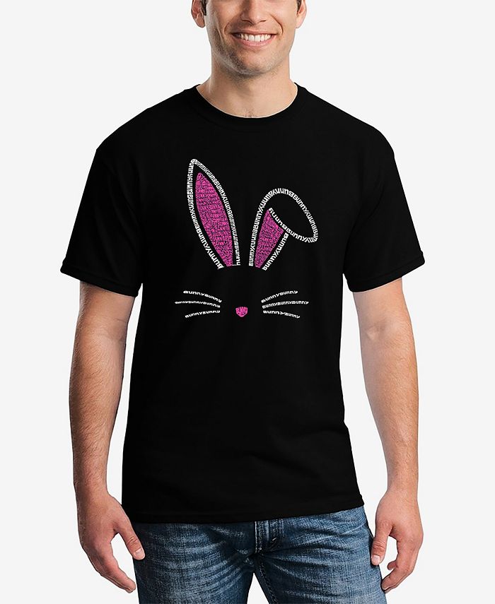 Мужская футболка с короткими рукавами и надписью Word Art Bunny Ears LA Pop Art, черный nems игрушка кролик с поднимающимися ушами 28см