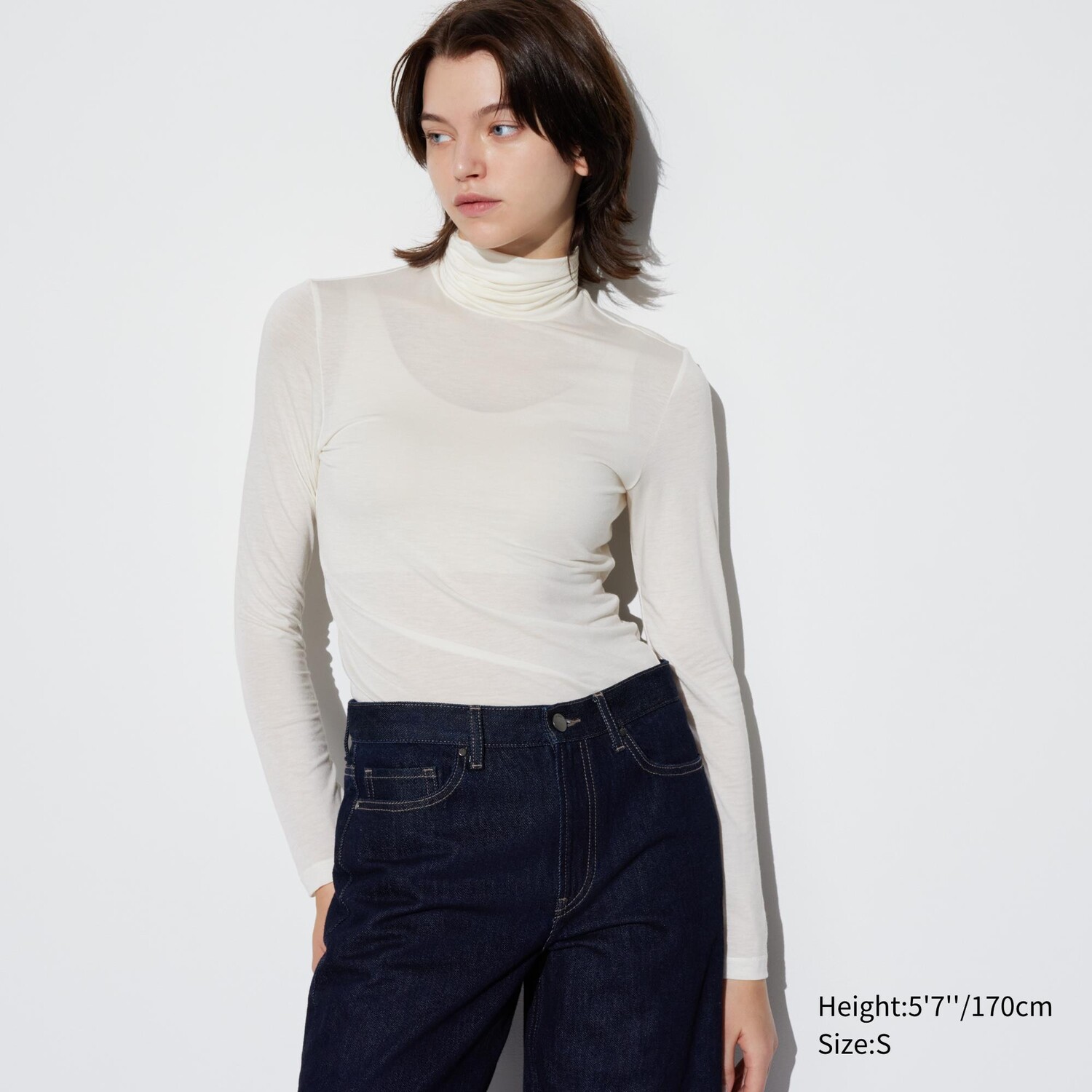 

Топ теплый Uniqlo Heattech с длинными рукавами, молочный
