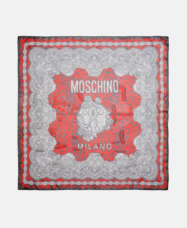 

Шелковый квадратный шарф Moschino, красный