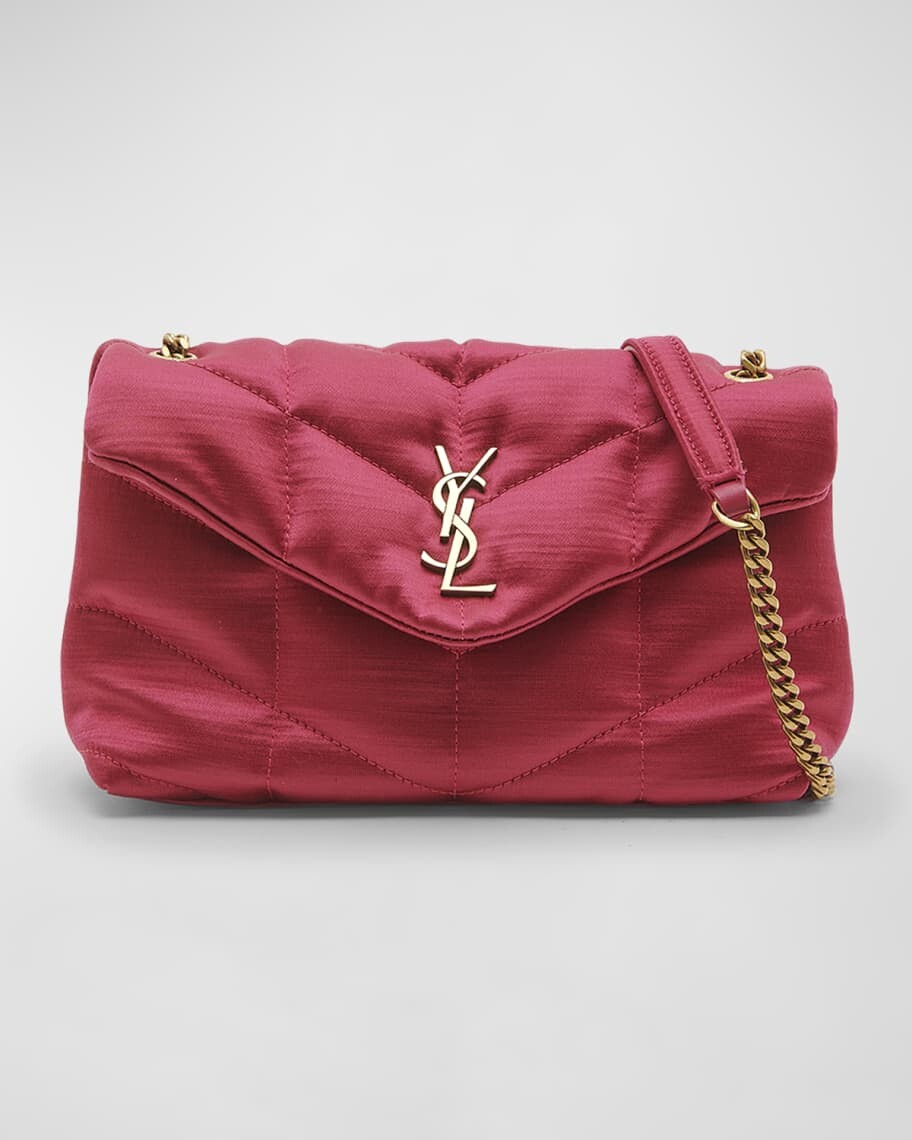 

Сумка через плечо Loulou Toy с фактурным атласным пухом Saint Laurent