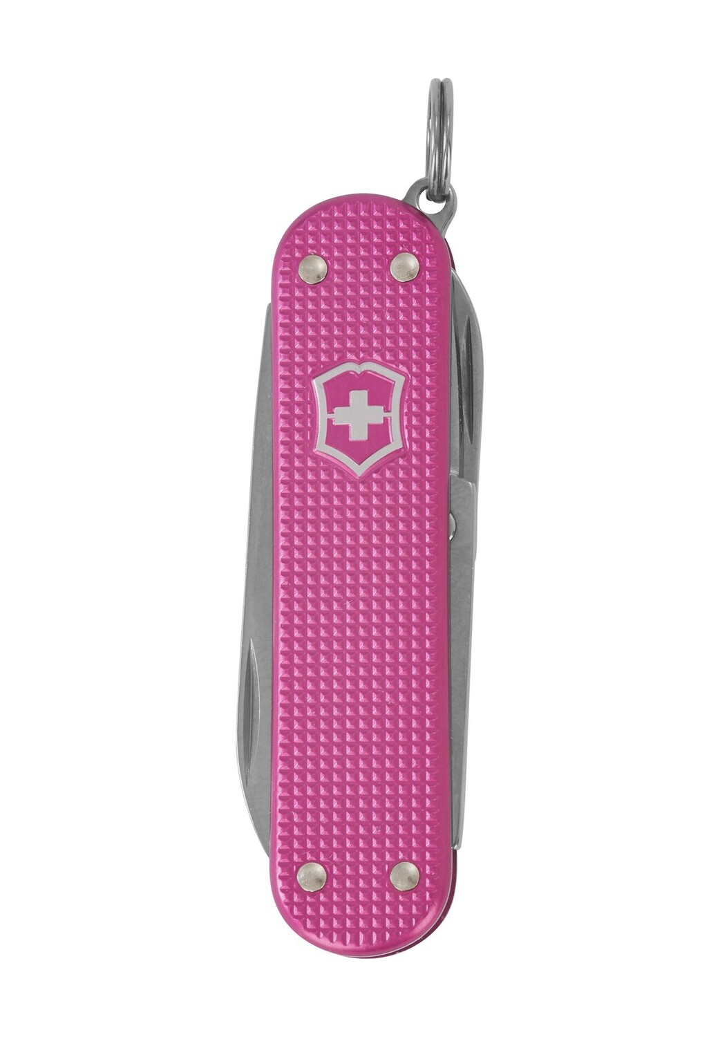 

Нож швейцарский карманный, складной, длина 58мм, клетчатый Victorinox, розовый