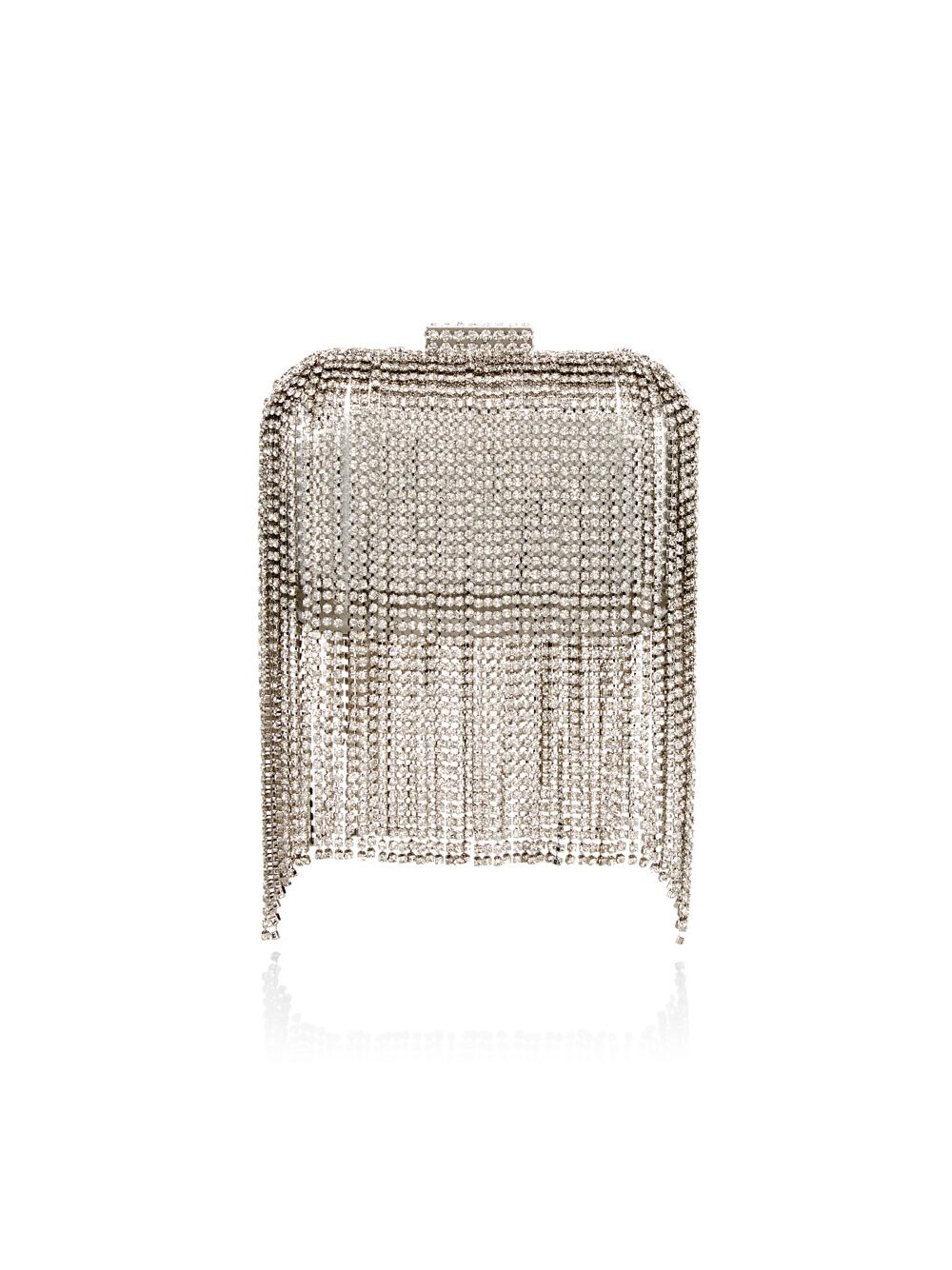 

Сетчатый клатч Micro Cloud Crystal Jimmy Choo, серебряный