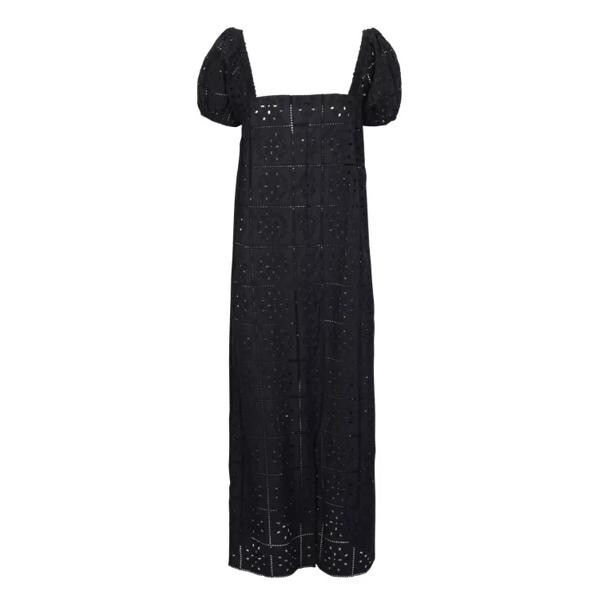 

Платье certified organic cotton broderie anglaise dress Ganni, черный