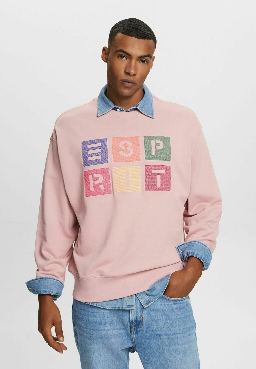 

Толстовка Esprit Collegepaita, розовый, Серый