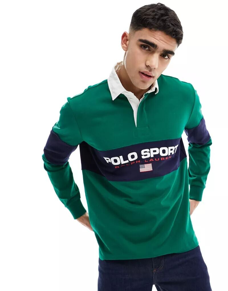 

Зеленая рубашка для регби Polo Ralph Lauren Sport Capsule