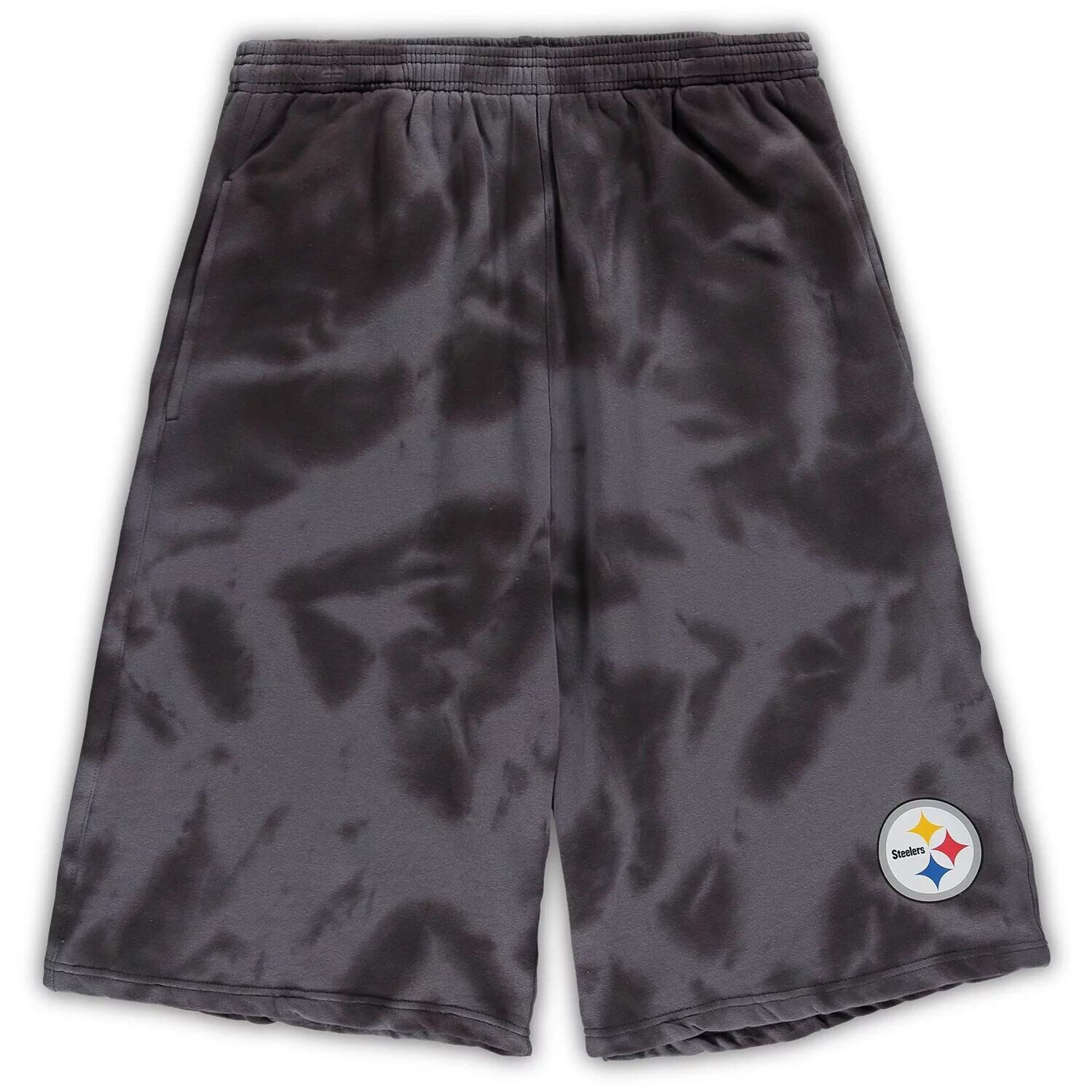 

Мужские темно-серые шорты Pittsburgh Steelers Big & Tall с принтом тай-дай