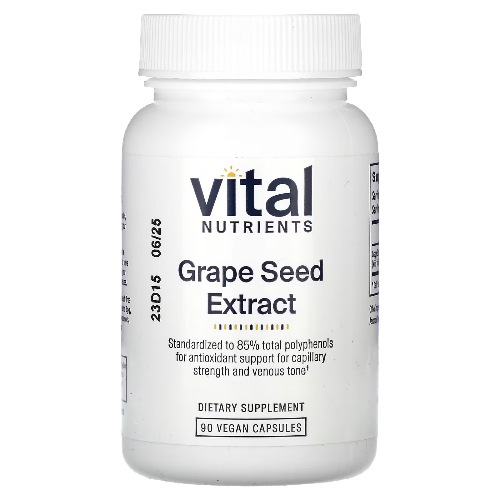 Экстракт виноградных косточек Vital Nutrients, 90 веганских капсул vital nutrients ресвератрол 60 веганских капсул