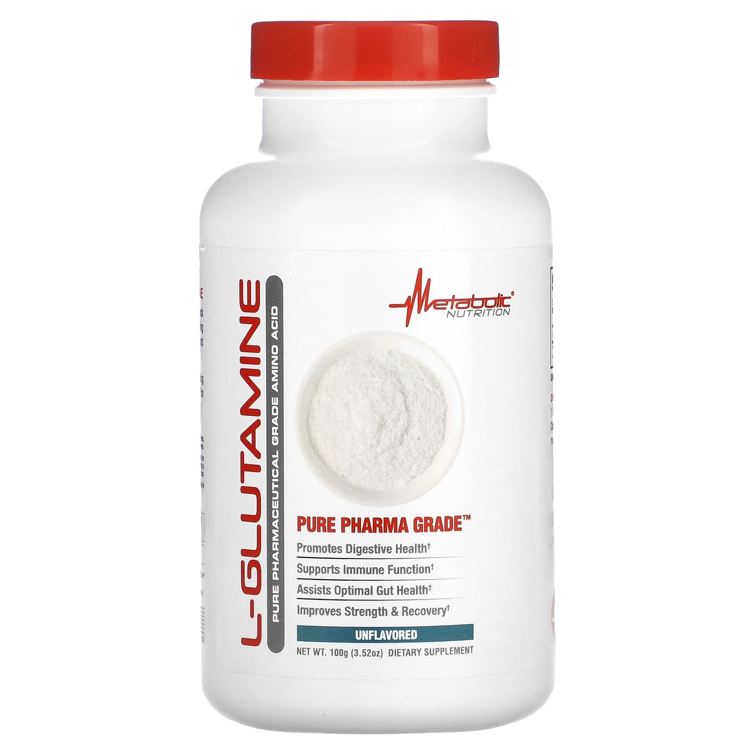 

L-глютамин, без добавок, 100 г (3,52 унции), Metabolic Nutrition