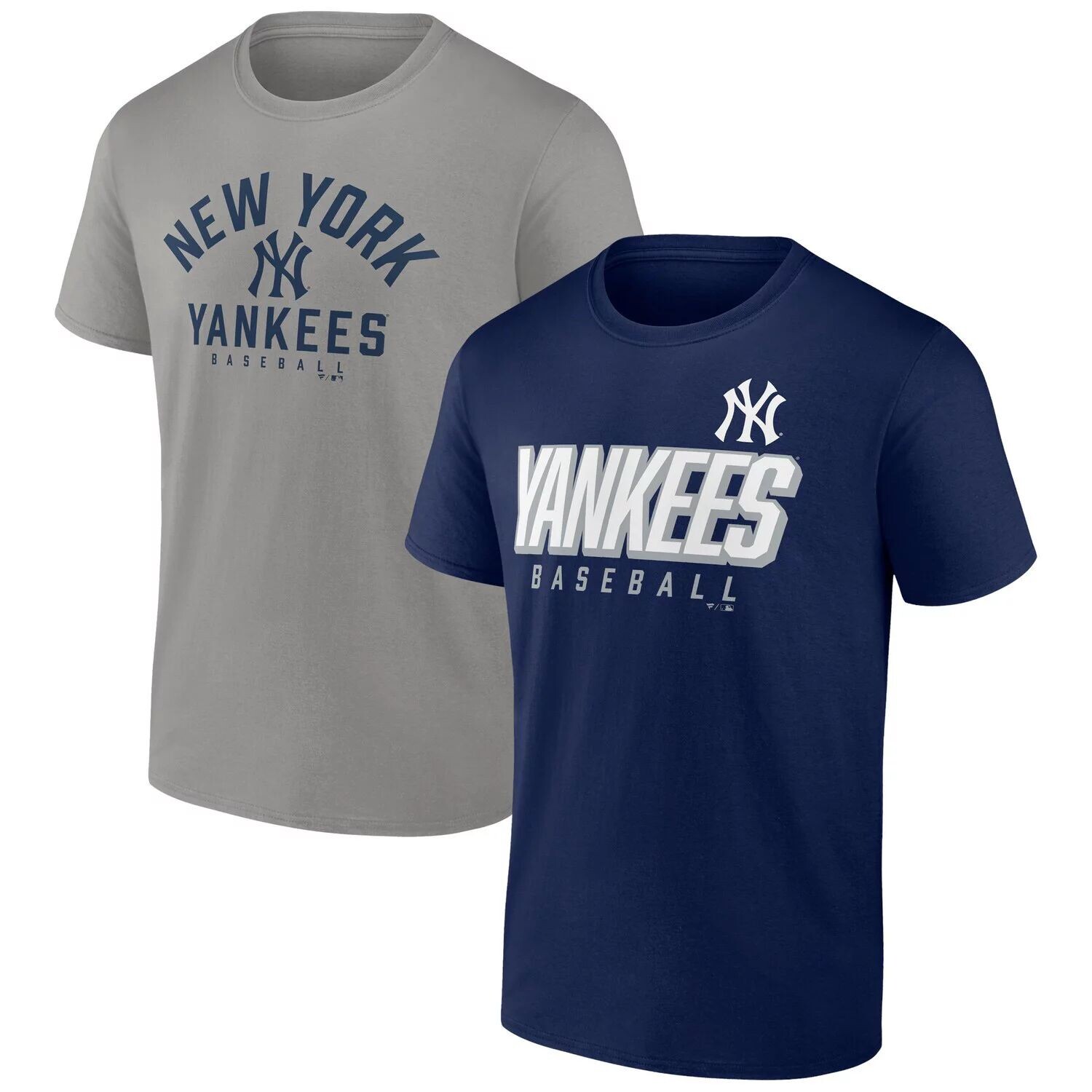 

Мужской комплект футболок с фирменным логотипом темно-серого цвета New York Yankees Player Pack Fanatics, Серый