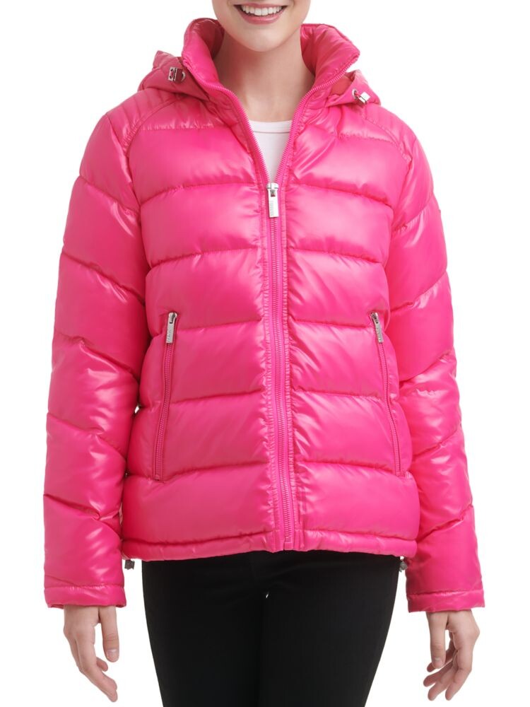 

Пуховик с капюшоном Guess, цвет Hot Pink