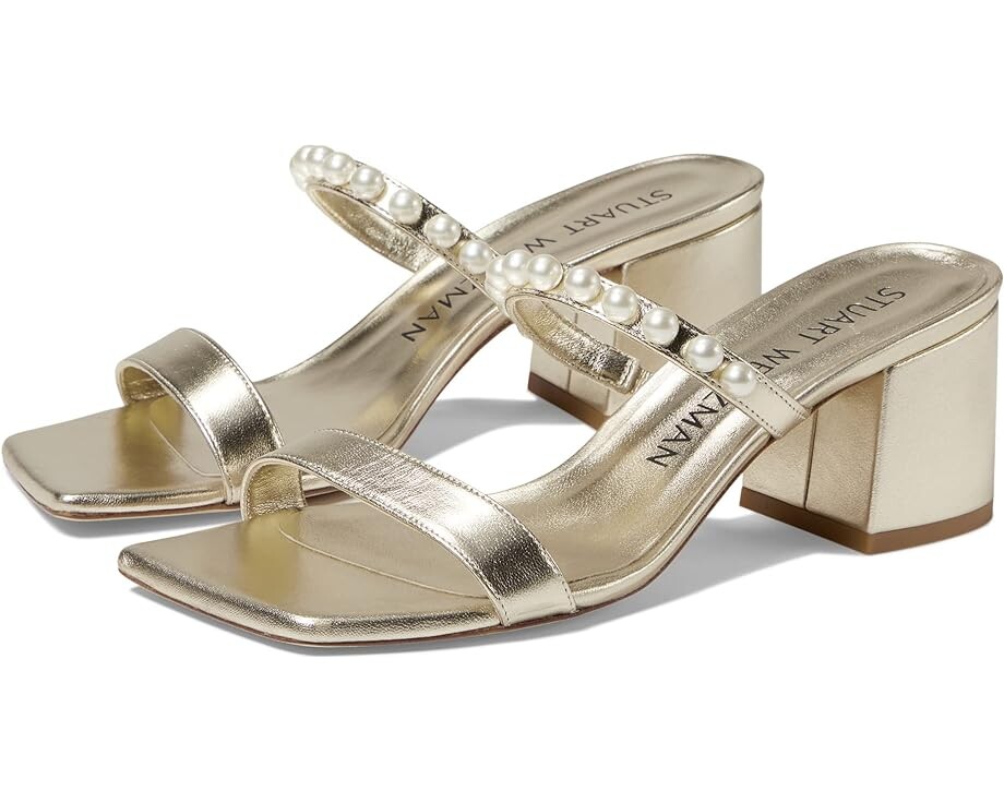 Туфли Stuart Weitzman Goldie 60 Block Slide, цвет Light Gold