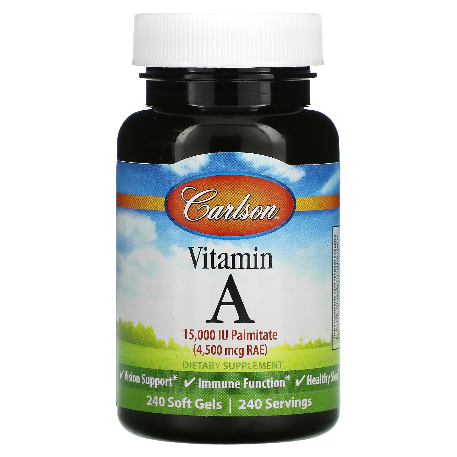 Carlson Витамин А 4500 мкг RAE (15 000 МЕ), 240 мягких таблеток carlson витамин a 7500 мкг rae 2500 ме 100 мягких таблеток