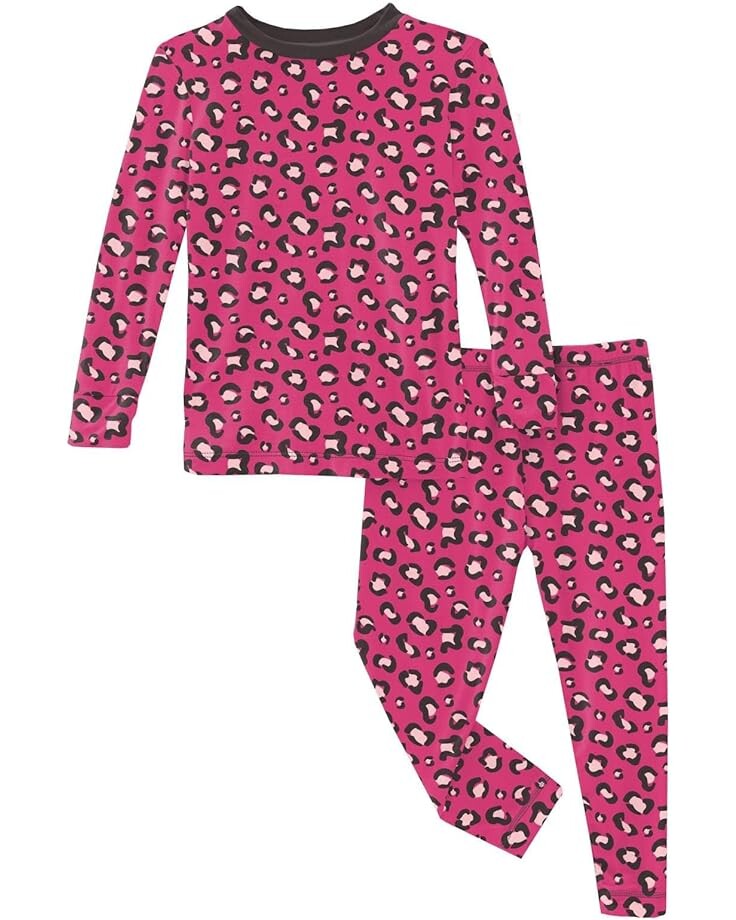 

Пижамный комплект Kickee Pants Long Sleeve Pajama Set, цвет Calypso Cheetah Print