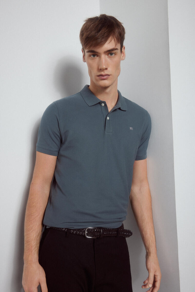 

Базовая узкая футболка-поло Pedro del Hierro, синий