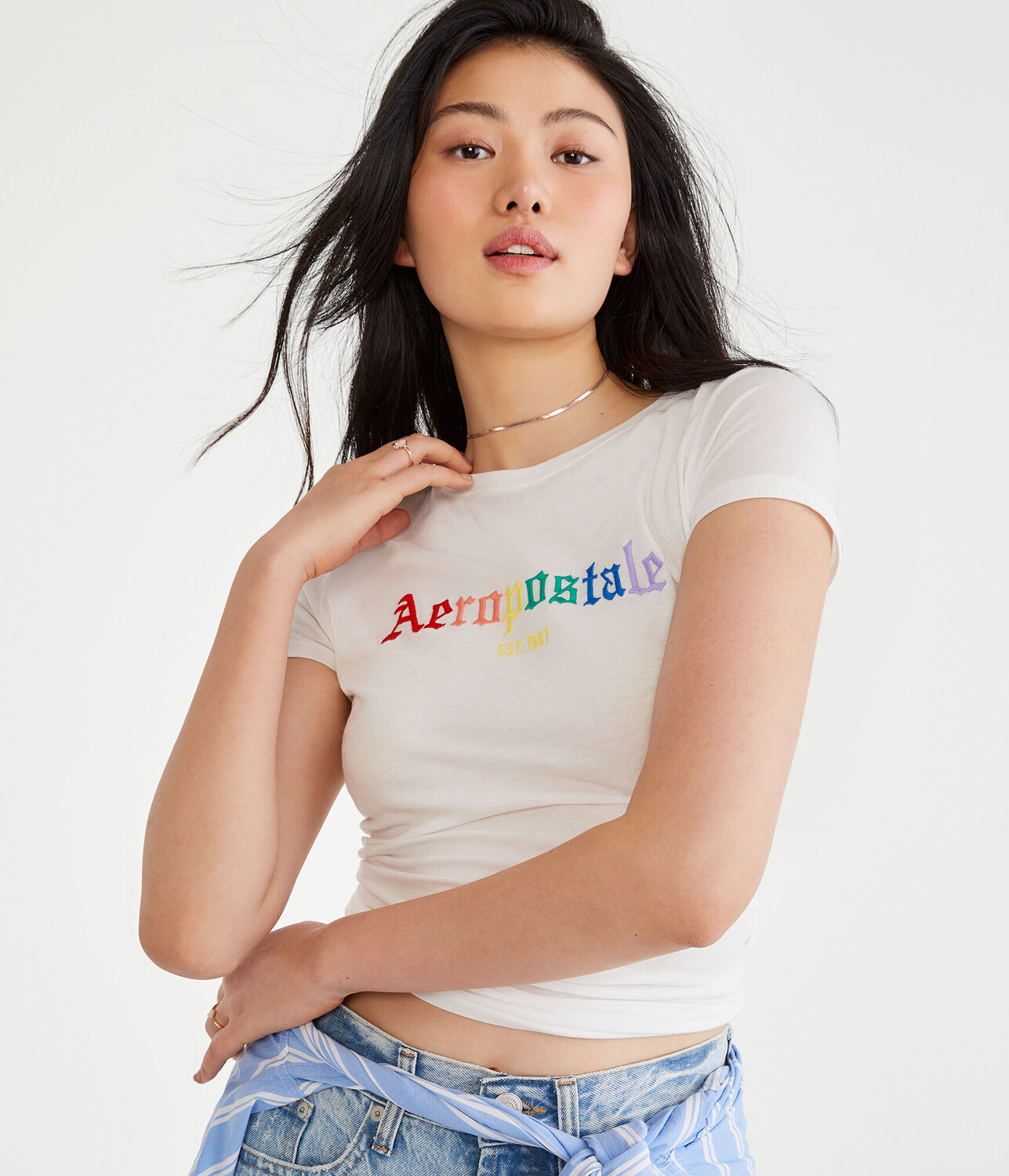 

Футболка с графическим логотипом Gothic Logo Pride Aeropostale, белый