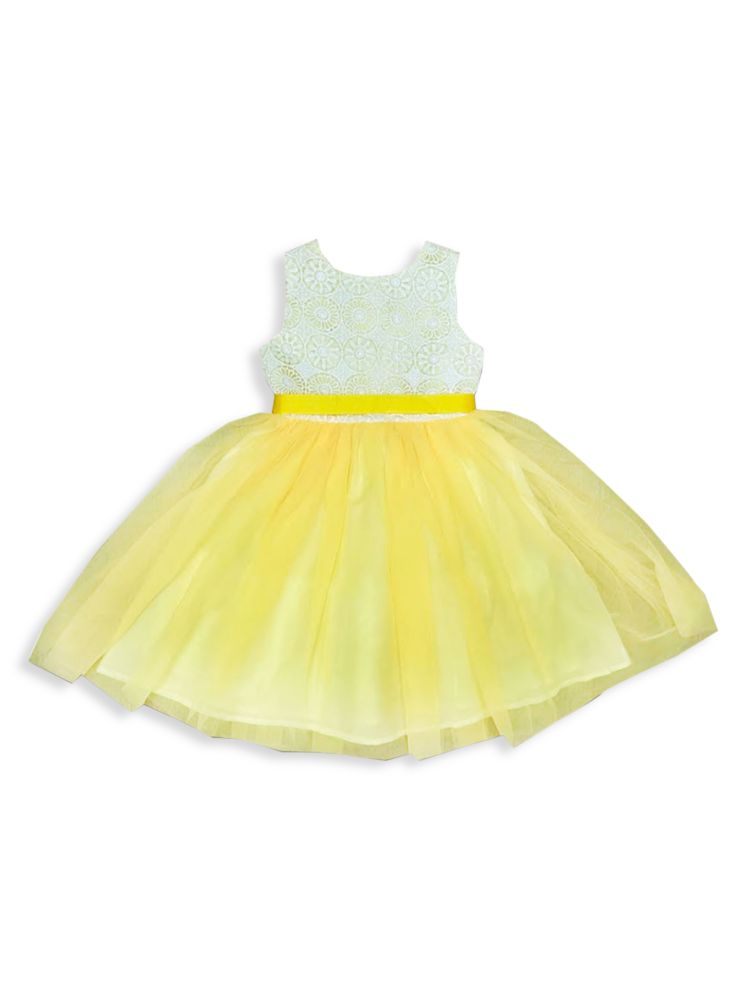 Тюлевое платье с принтом для маленьких девочек и девочек Joe-Ella, желтый вязаное платье с узором гусиные лапки для маленьких девочек и девочек joe ella цвет black white