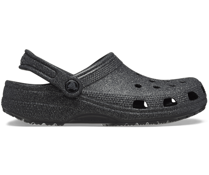 Классические блестящие сабо Crocs женские, цвет Black Glitter