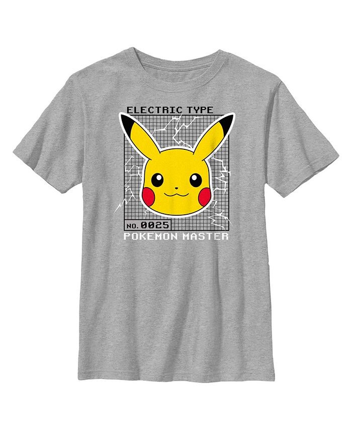 

Детская футболка Pokemon Pikachu Electric Type для мальчиков Nintendo, серый