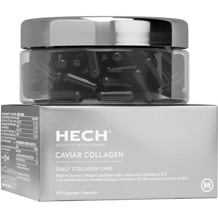 

HECH Caviar Collagen Capsules Пищевая добавка с 4 витаминным комплексом Экстракт икры Морские коллагеновые пептиды 120 капсул Pure Woman