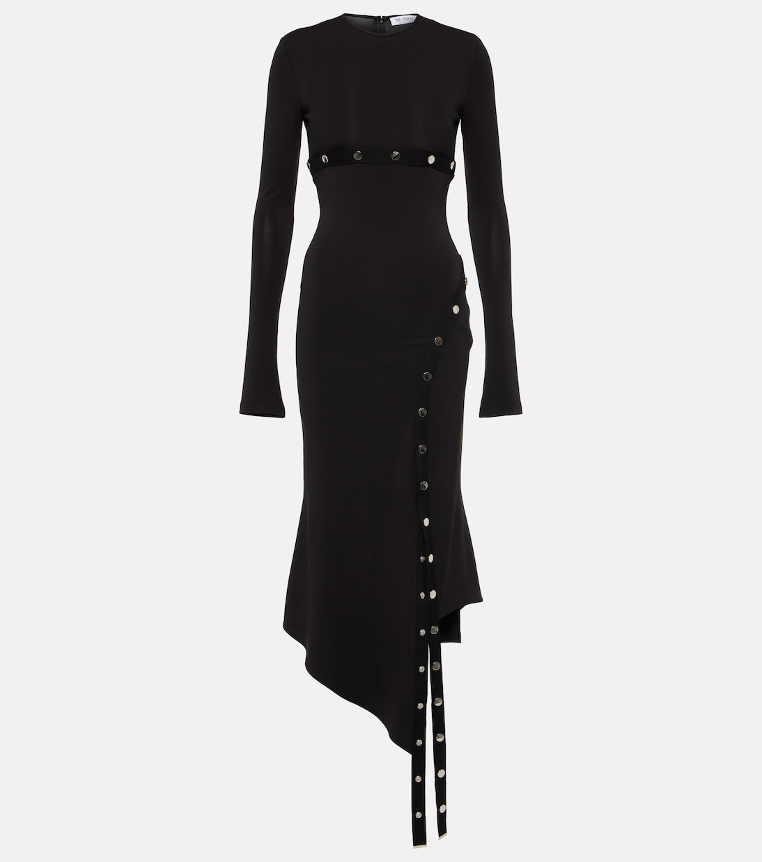 цена Асимметричное платье миди The Attico, черный