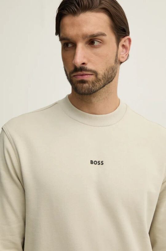 

Хлопковая толстовка Boss Orange, бежевый
