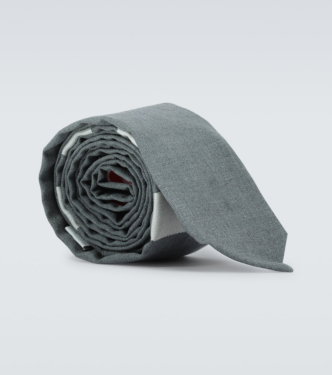 Шерстяной галстук с четырьмя полосками Thom Browne, серый
