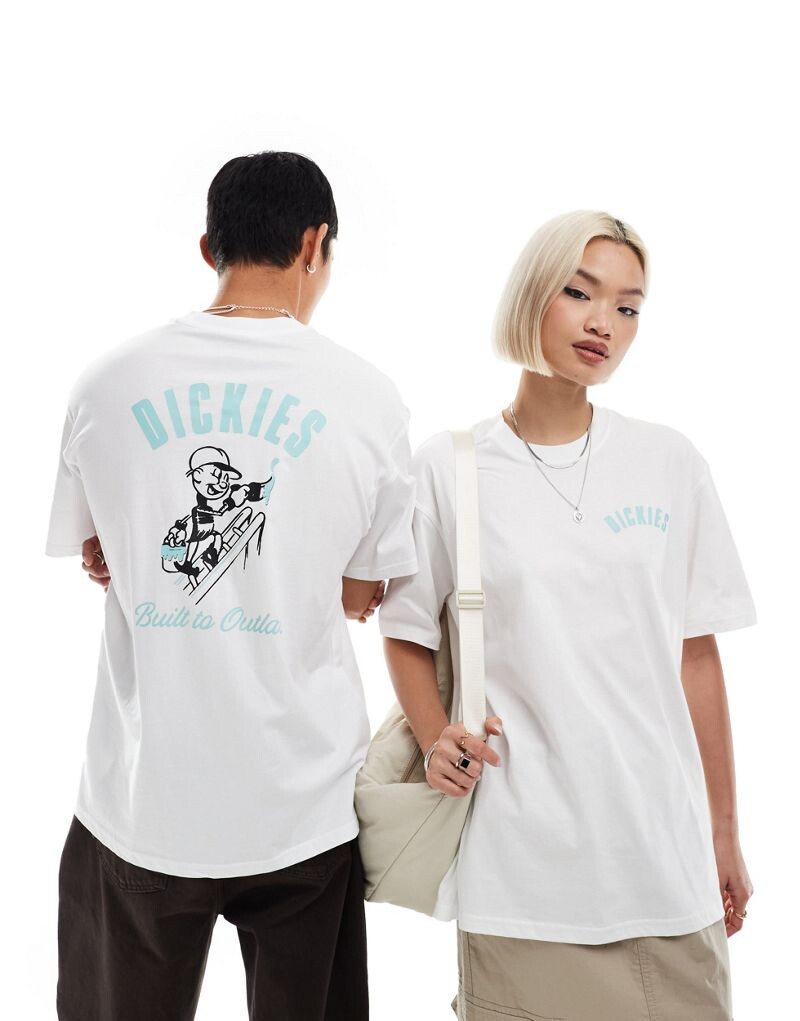 

Белая футболка с короткими рукавами и принтом на спине Dickies mclean — эксклюзивно для asos