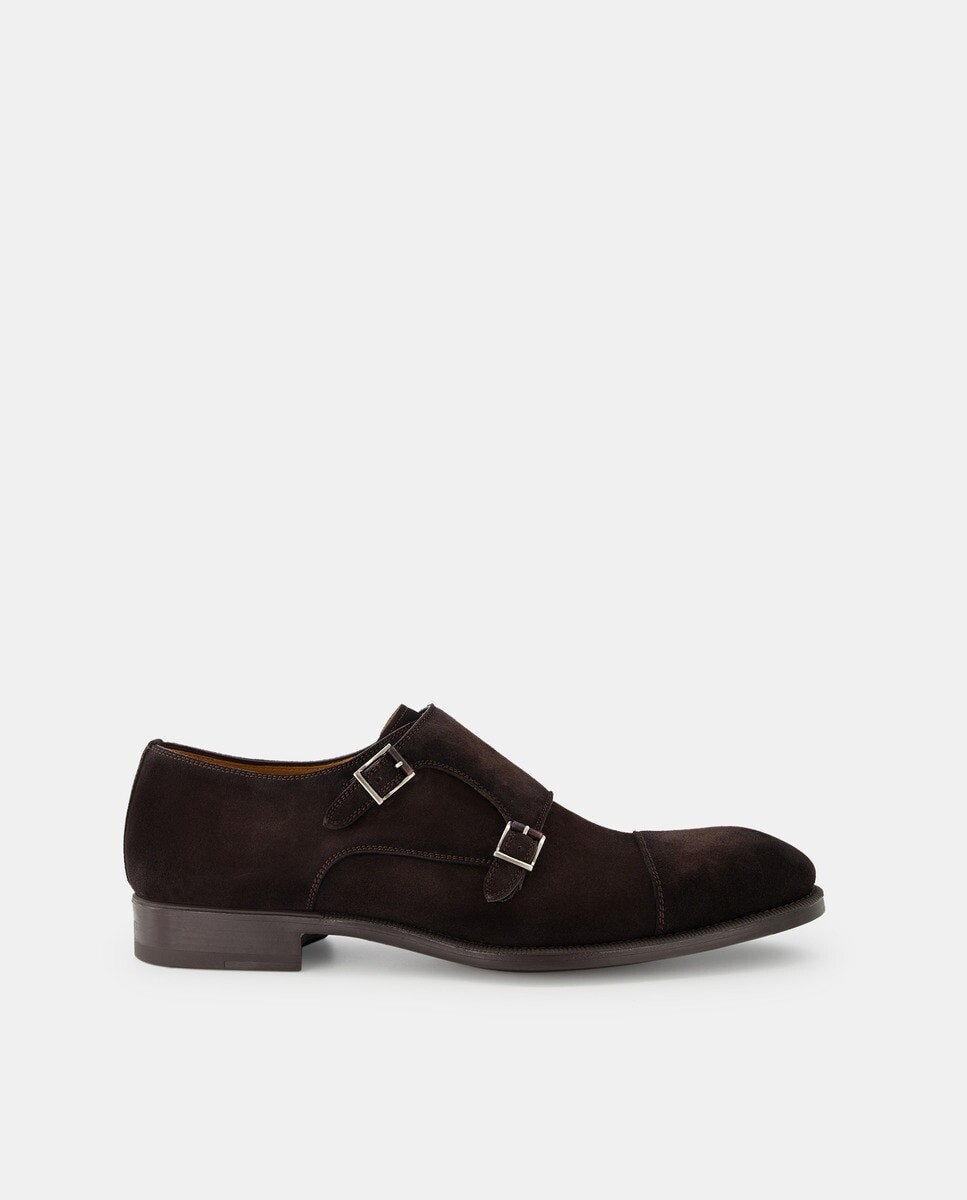 

Мужские коричневые замшевые туфли Bluchers с прямым мыском и двойной пряжкой Magnanni, коричневый