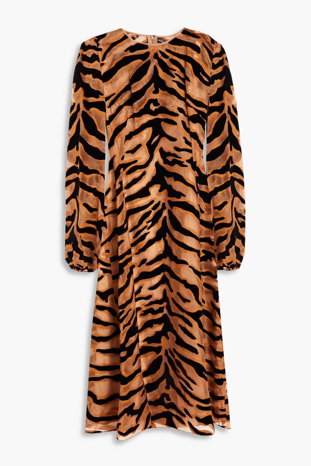 

Платье миди из газа с тигровым принтом Dolce & Gabbana, цвет Animal print
