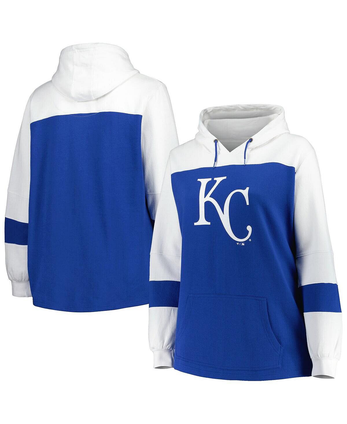 

Женский пуловер с капюшоном Royal Kansas City Royals больших размеров с цветными блоками Profile
