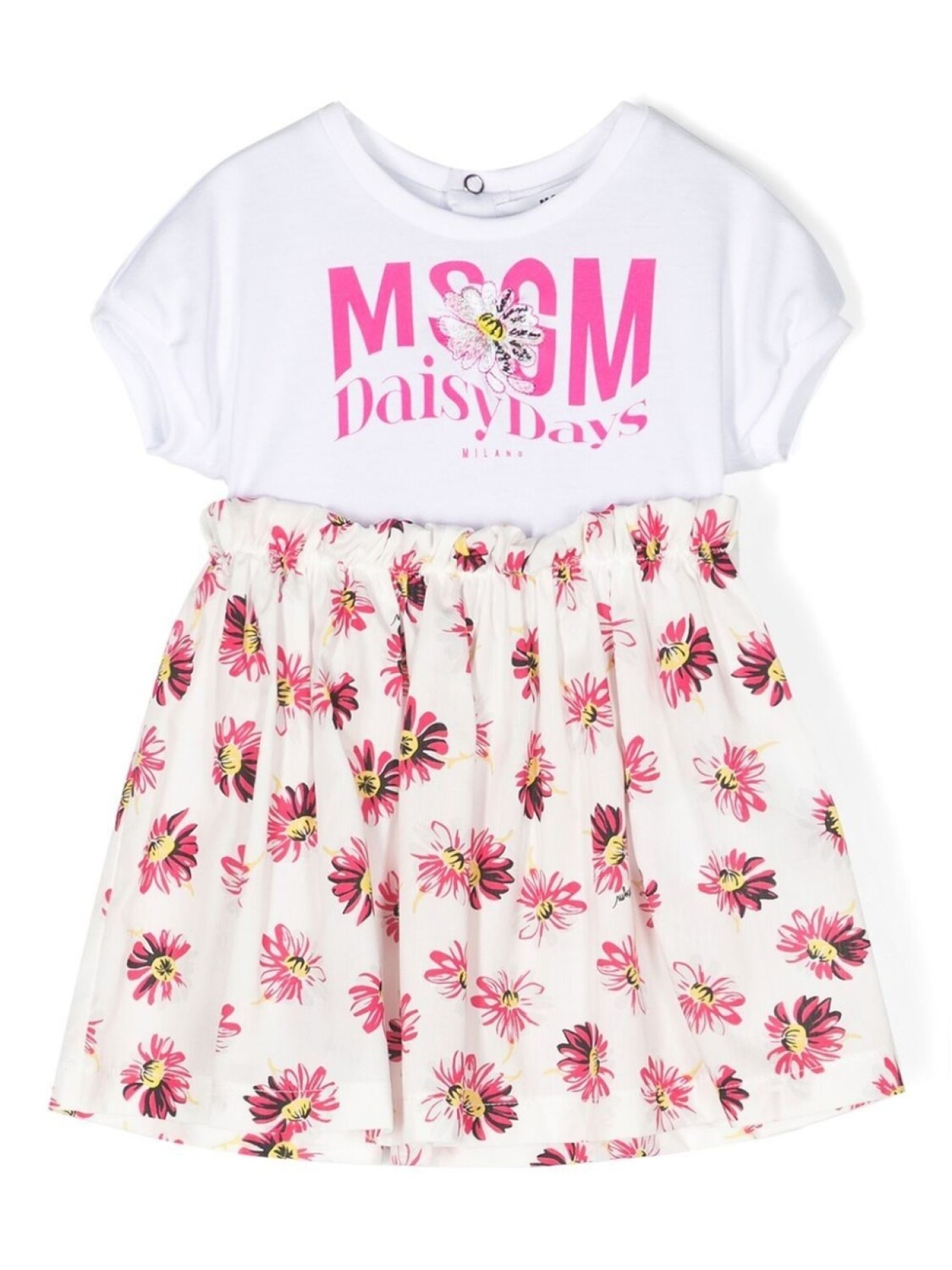 

Комплект из футболки и юбки с цветочным принтом MSGM Kids, белый