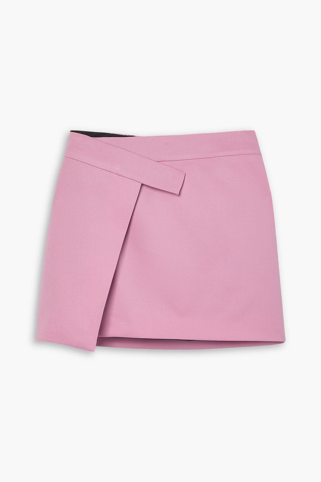 Асимметричная юбка Cloe из твила с запахом и смесовой шерстью THE ATTICO, розовый