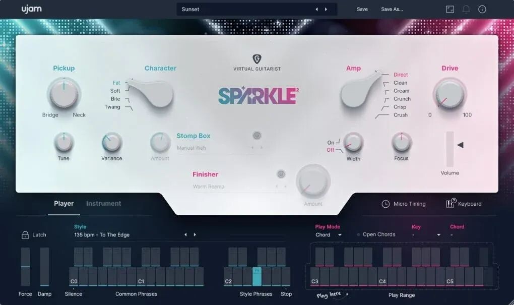 

Программное обеспечение UJAM Virtual Guitarist Sparkle 2