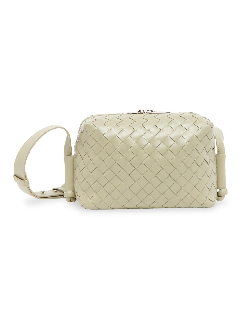 

Кожаная сумка через плечо Borsa Bottega Veneta, серебряный