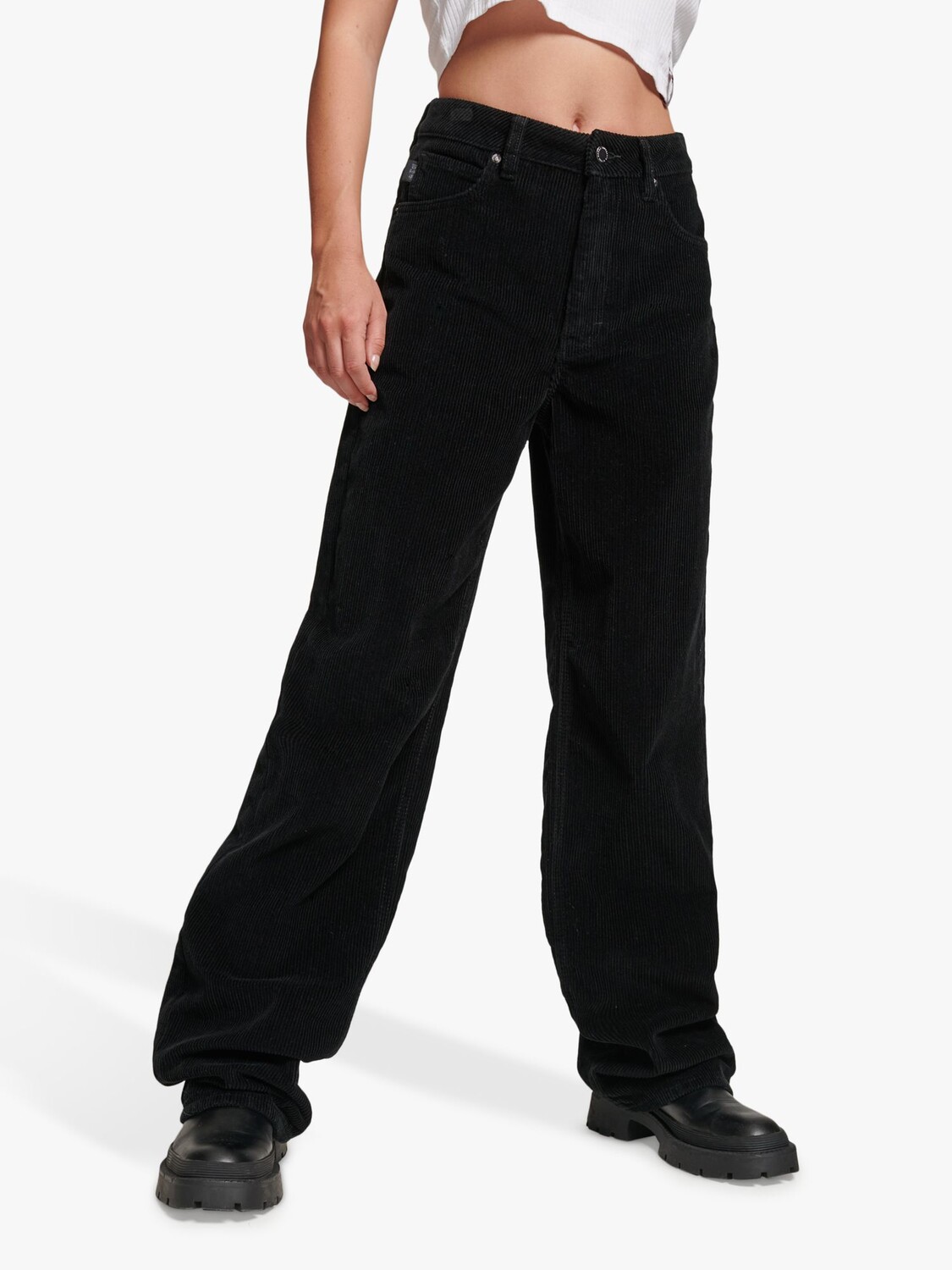 

Широкие вельветовые брюки Superdry Vintage, черные, Черный