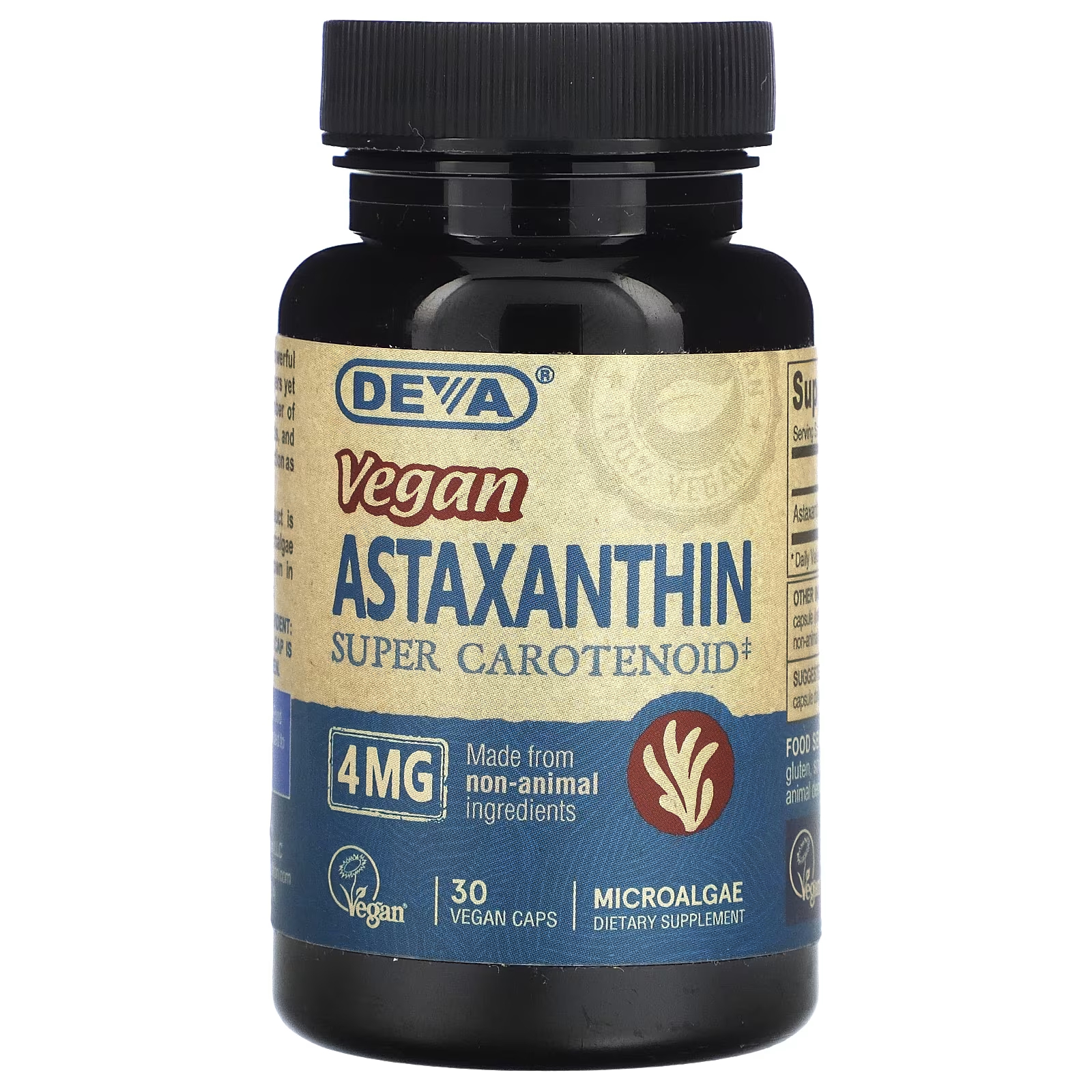 Астаксантин Deva Vegan 4 мг, 30 веганских капсул life extension астаксантин с фосфолипидами 4 мг 30 капсул