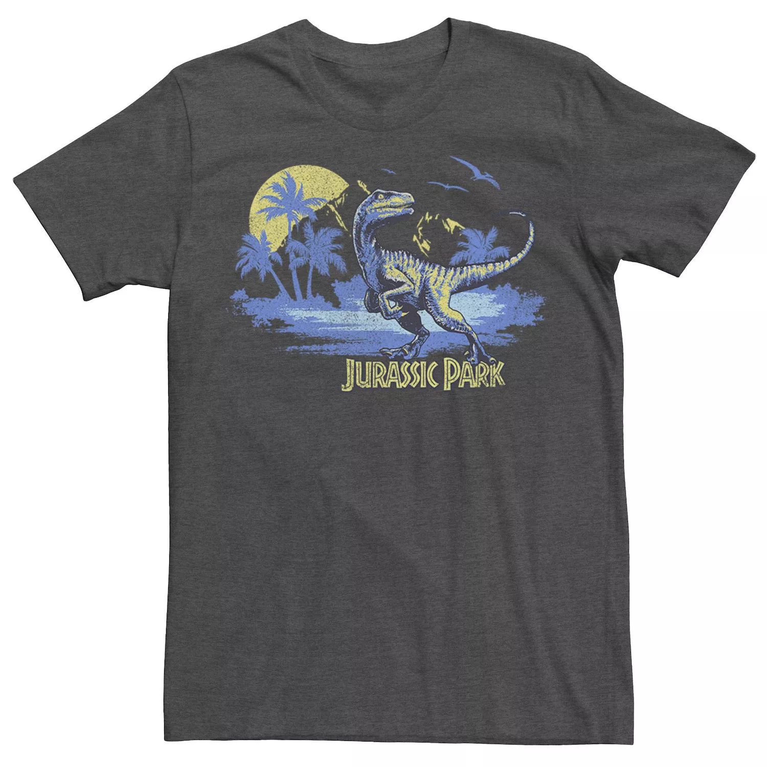 Мужская футболка с потертостями и портретом Raptor Jurassic Park фото