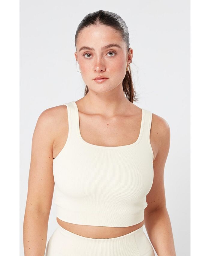 

Женский бесшовный топ в рубчик Twill Active, тан/бежевый