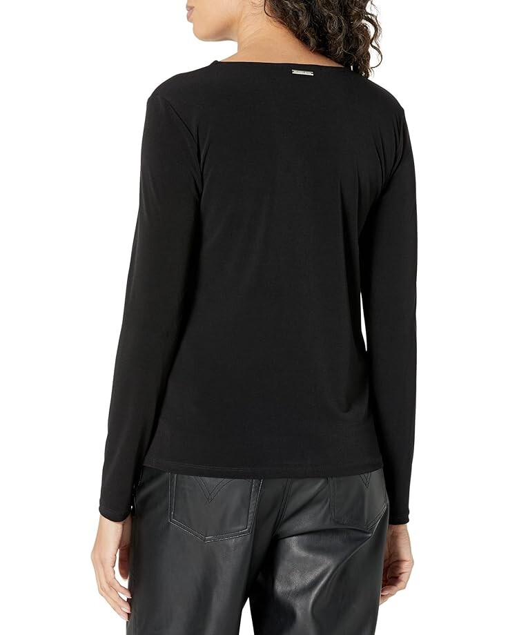 Топ Michael Kors Twist Keyhole Top, черный