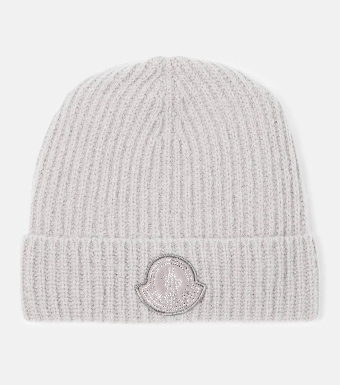 

Шапка-бини из смеси шерсти и логотипа Moncler, серый