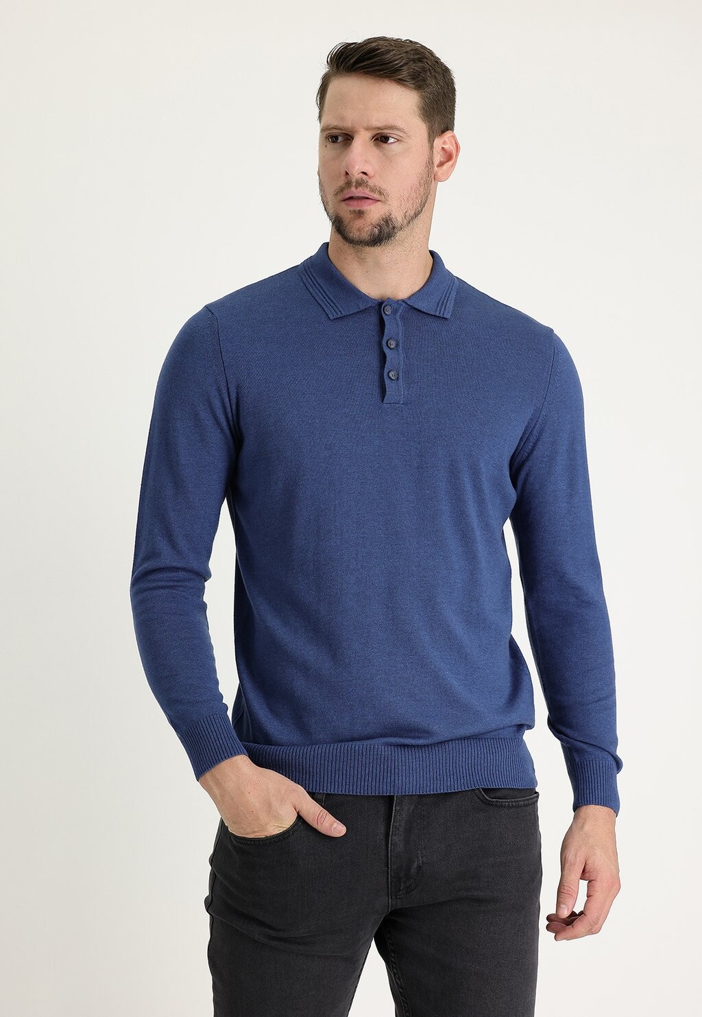 

Вязаный свитер POLOKRAGEN REGULAR FIT Kigili, цвет Indigo Melange