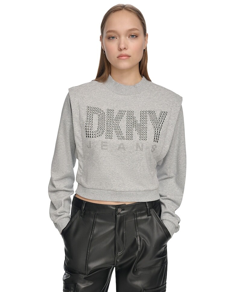 

Женский свитер с крупным принтом Dkny Jeans, серый