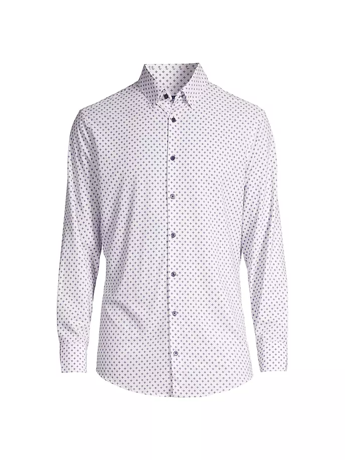 

Рубашка с длинными рукавами Monaco с геометрическим узором Mizzen+Main, синий