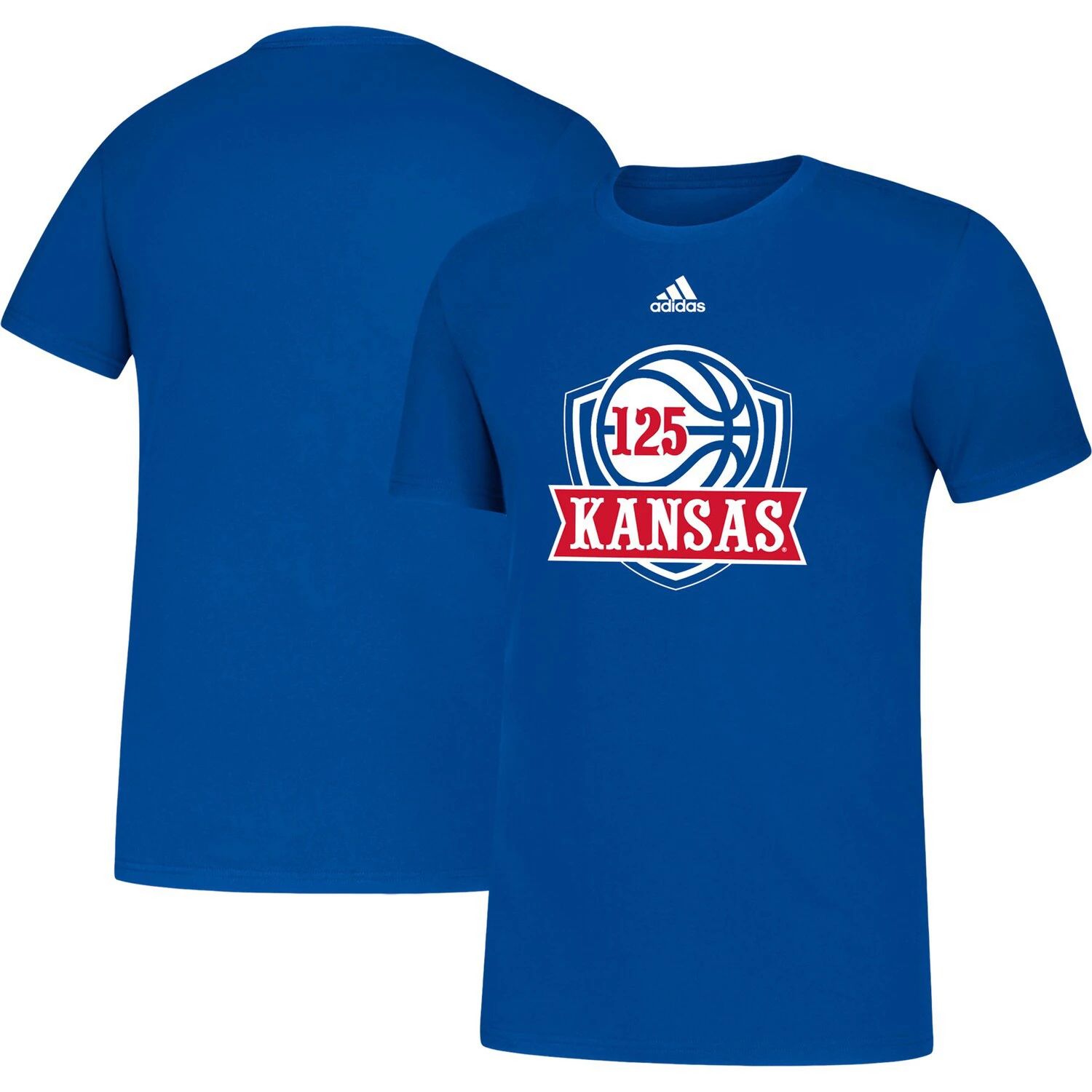 Мужская футболка с баскетбольным усилителем Royal Kansas Jayhawks 125th Season adidas