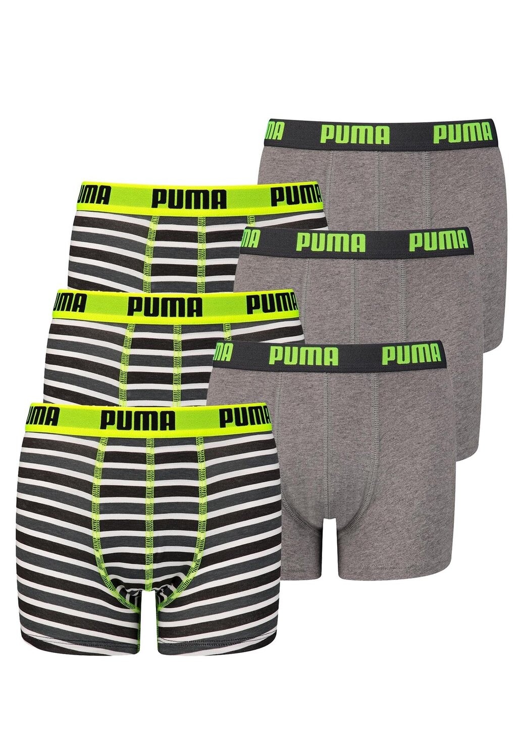 

Трусики 6 PACK BASIC PRINTED STRIPES Puma, цвет fluo yellow /grey