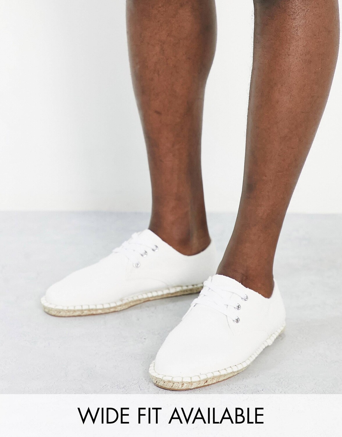 

Белые эспадрильи на шнуровке из фактурной ткани ASOS DESIGN