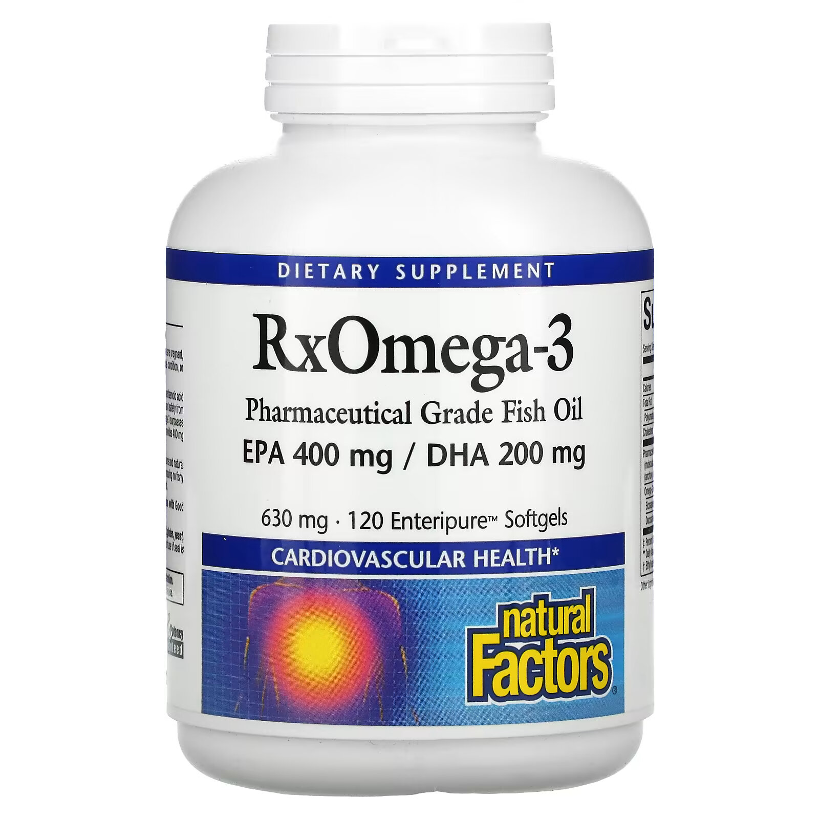 Natural Factors, Rx Omega-3, 120 мягких таблеток Enteripure natural factors rx omega 3 1260 мг 120 мягких таблеток 630 мг на мягкую таблетку