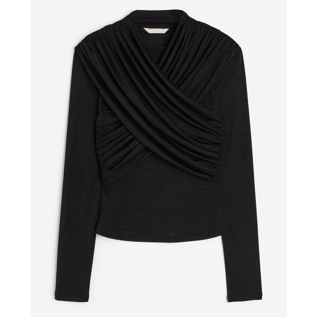 

Топ с драпировкой H&M Jersey, черный